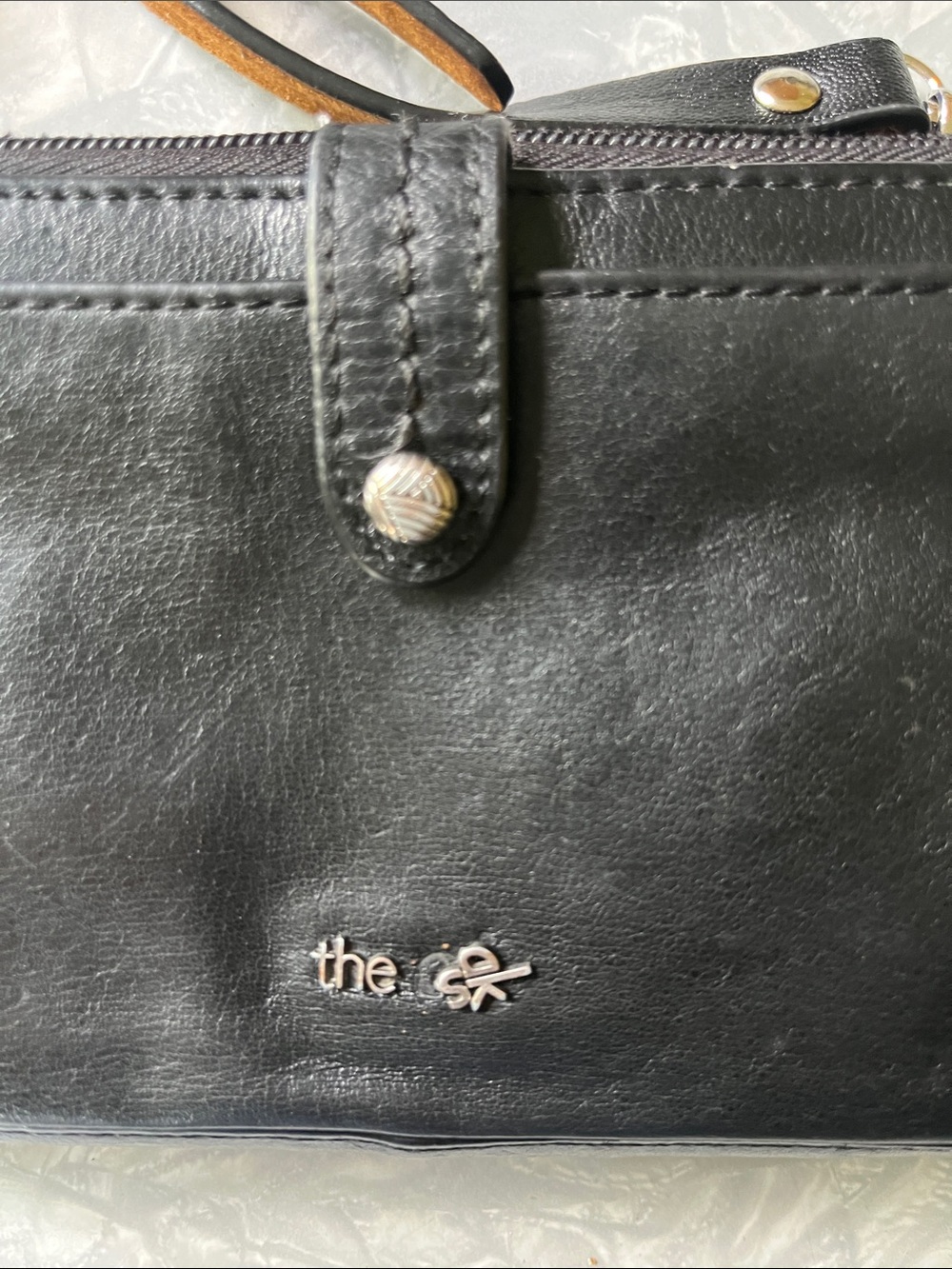The Sak Black Leather Crossbody Wallet